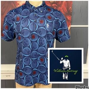 William Murray Polo Golf Shirt Mens Large Standard Fit Moisture Wicking